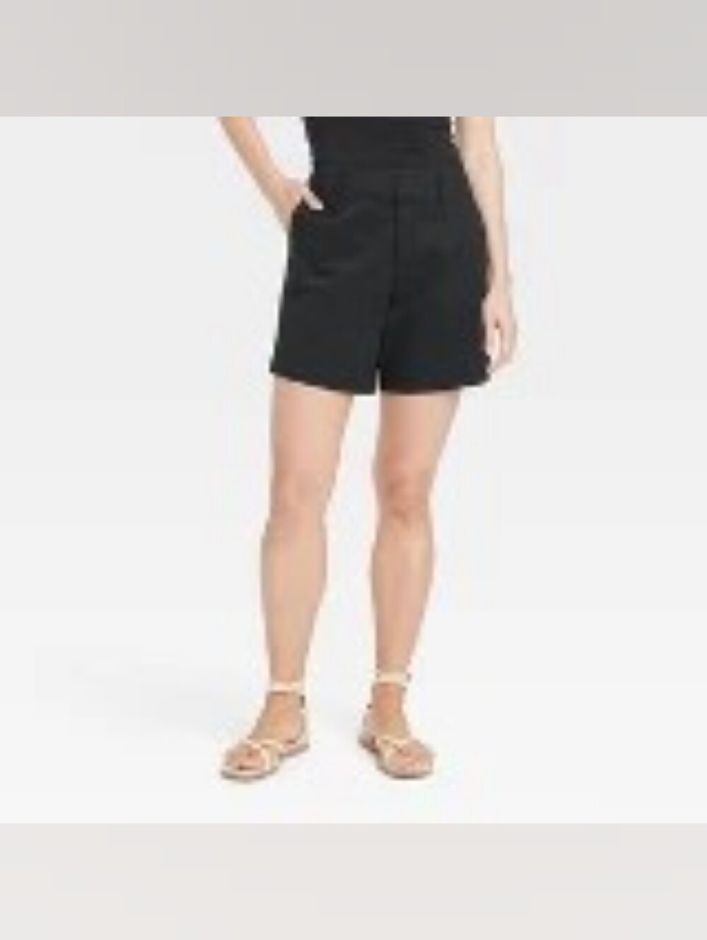Women's High-Rise Tailored Everyday Shorts - A New Day Black 10
